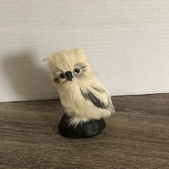Vtg Real Fur Owl Figurine - Picture 2 of 8